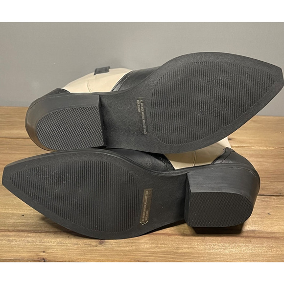 Dolce Vita Women's Korbella Western Boots Size 9 Cream Black Cowboy Mid Calf - Picture 9 of 16